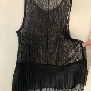Black Lace Sleeveless Top